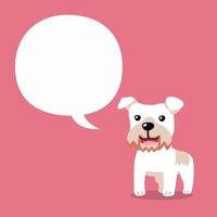 Cartoon character wire fox terrier dog with speech bubble vector