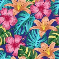 Floral seamless pattern with leaves. tropical background vector