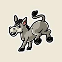 diseño de mascota de personaje de dibujos animados de burro vector