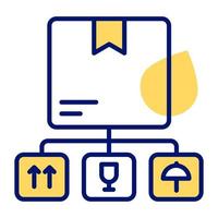 Parcel handling instructions vector icon design for premium use