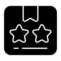 An icon of package with star, vector of logistics rating in editable style