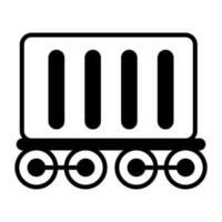 Icon of train cargo container, logistics concept vector