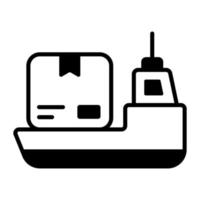 An editable icon of cargo ship in modern style, premium vector