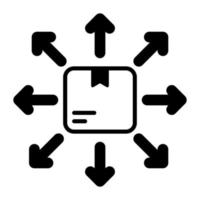 vector de distribución de paquetes en estilo moderno