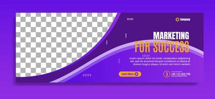 Modern banner template design for business webinar, marketing webinar, online class program, etc vector