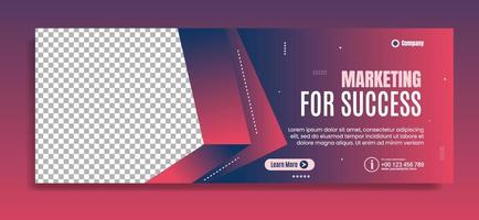 Modern banner template design for business webinar, marketing webinar, online class program, etc vector