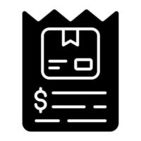 Parcel payment invoice icon in trendy style, editable vector