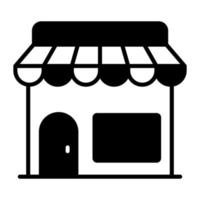 Editable vector of shop building, modern icon design