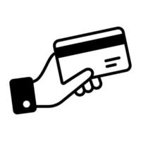 Hand holding atm card showing concept of card payment vector in trendy style