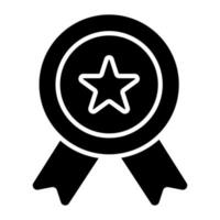 An amazing icon of ribbon badge with star, editable vector
