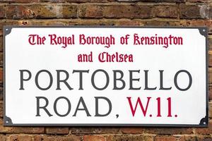 portobello road london street sign detail photo