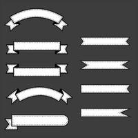 Set of different ribbons labels banners collection, set of ribbon stickers elements vector