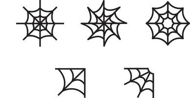 Set of Spider Cob web Vector in Black Color