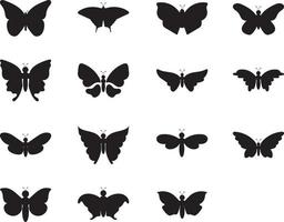 Set of Different Types of Butterflies vector