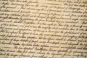 Declaration of independence 4th july 1776 close up photo