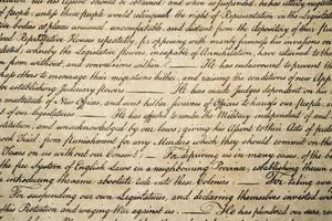 Declaration of independence 4th july 1776 close up photo