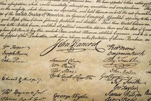 Declaration of independence 4th july 1776 close up photo