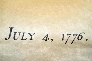 Declaration of independence 4th july 1776 close up photo