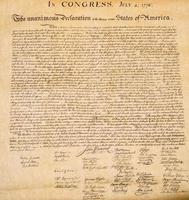 Declaration of independence 4th july 1776 close up photo