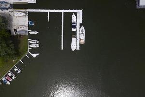 ships at the docks in St. Michaels Maryland chespeake bay aerial view panorama photo