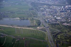 holland farmed fields aerial view photo