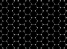 Seamless circles and hexagons mesh in gray tones on a black background. vector