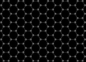 Seamless circles and hexagons mesh in gray tones on a black background. vector