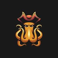 Pirates Octopus Mascot Design vector