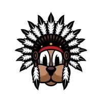 New Dog apache mascot design vector