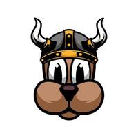 nuevo diseño de mascota de perro vikingo vector