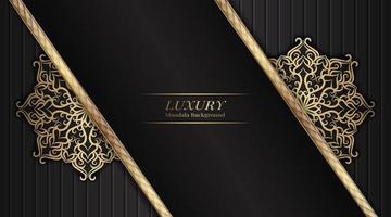 Black luxury background, with golden mandala vector