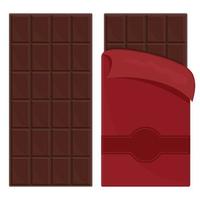 Large chocolate bar in a package, color isolated vector illustration in cartoon style