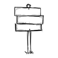 Sketch direction sign. Hand drawn doodle vector