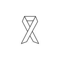 cancer ribbon line art vector