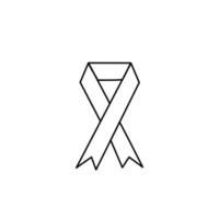 cancer ribbon line art vector