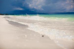 Perfect tropical beach with turquoise water and white sand beaches in Boracay, Philippines photo