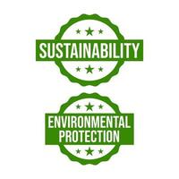 Sustainability environmental protection green future planet earth icon label badge sign symbol design vector