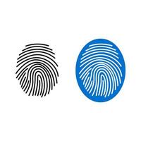 Fingerprint lock secure security icon label sign symbol design vector