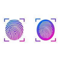 Fingerprint lock secure security icon label sign symbol design vector, fingerprint protection security vector