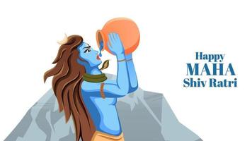 Lord Shiva drinking halahal poison, samudramanthan vector, Maha Shivratri Vector. vector