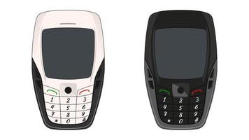 old mobile phone vector. old keypad phones, nostalgia vector objects set.