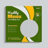 Healthy food social media post banner template vector