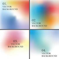 Set of 4 blur illustration. Multicolor gradient background. vector