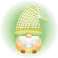 Cute Spring Gnomes in Watercolor Style Hand Drawing Graphics 04 vector