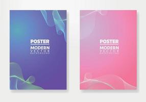 Set of cards with blend liqud colors. Futuristic abstract design. Usable for banners, covers, layout and posters. Vector. vector