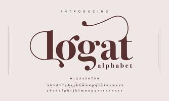 Logat luxury serif typography. Abstract elegant typeface font vector