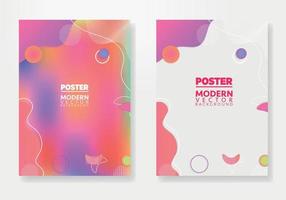 Set of cards with blend liqud colors. Futuristic abstract design. Usable for banners, covers, layout and posters. Vector. vector