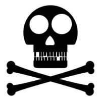 calavera pirata con huesos cruzados vector