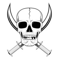 Skull and Two Crossed Sabres vector