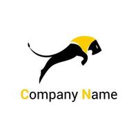 minimal lion logo for company vector